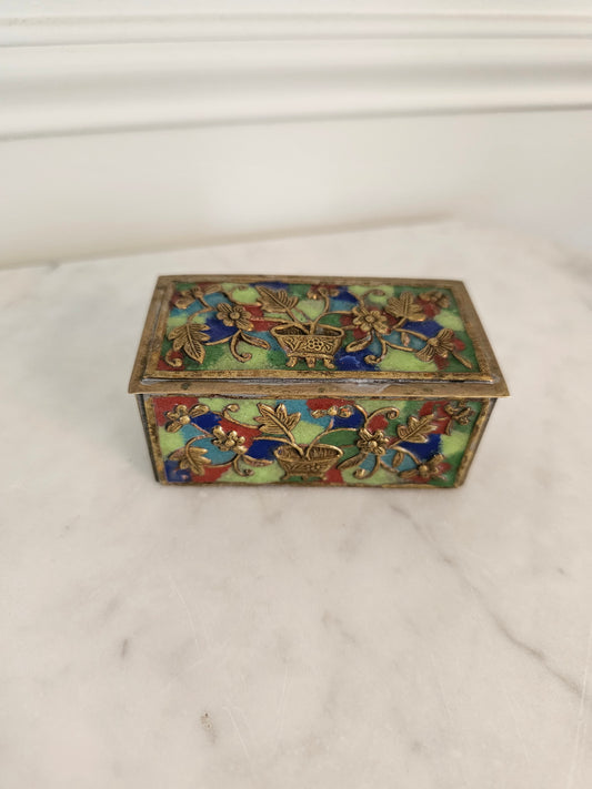 Small Vintage Enamel Box