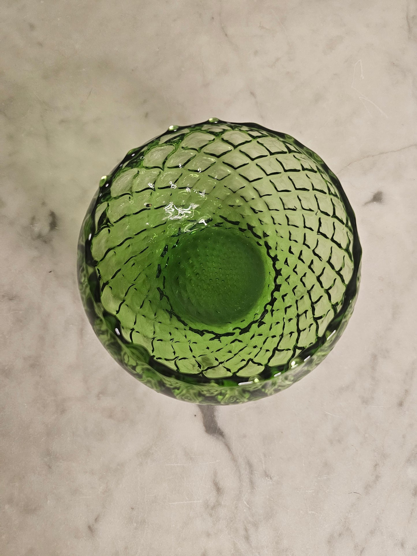 Vintage Green Italian Empoli Glass Vase