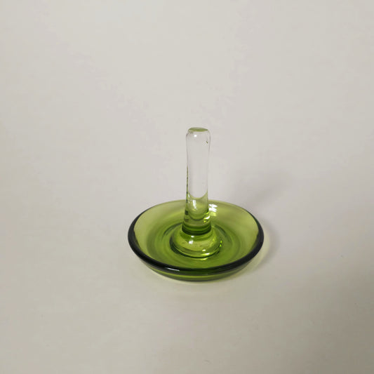 Vintage Green Glass Ring Holder
