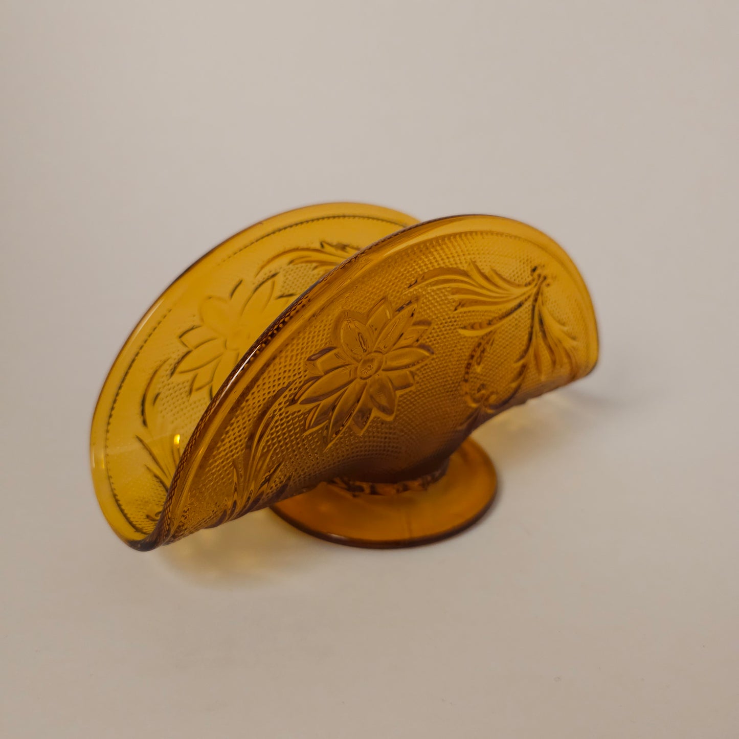 Vintage Amber Tiara Sandwich Glass Napkin Holder