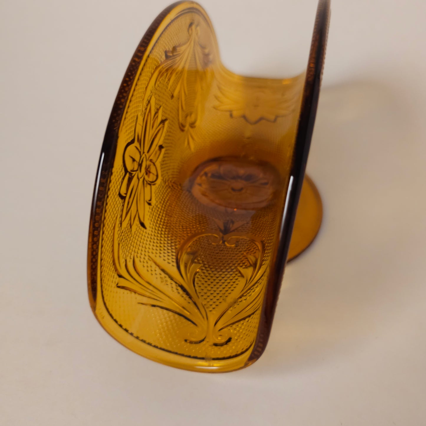 Vintage Amber Tiara Sandwich Glass Napkin Holder