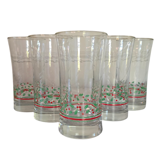 Set of 5 - Vintage Holiday Glasses