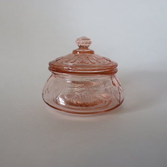 Mosser Glass Jennifer Pink Miniature Lidded Dish