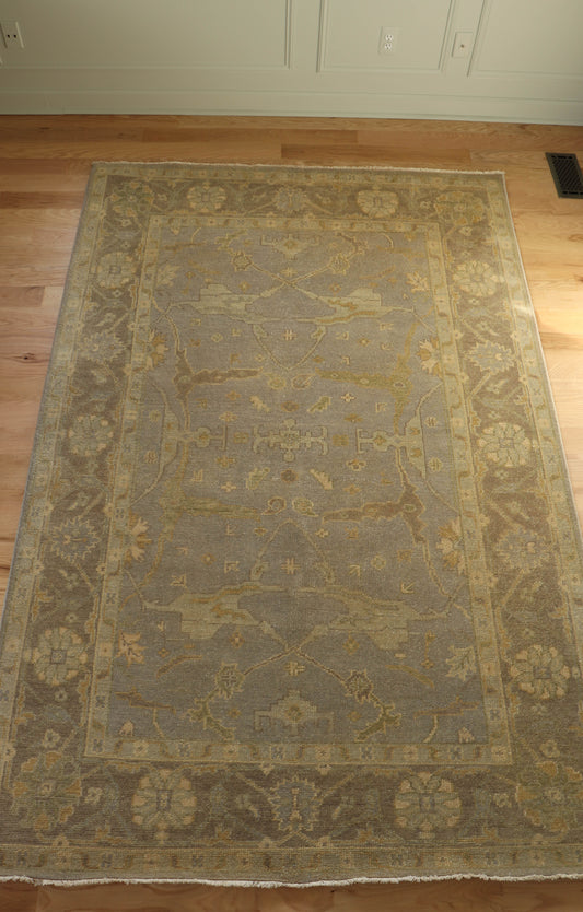 Blue Hand Knotted Wool Rug - 5'6" x 8'6"